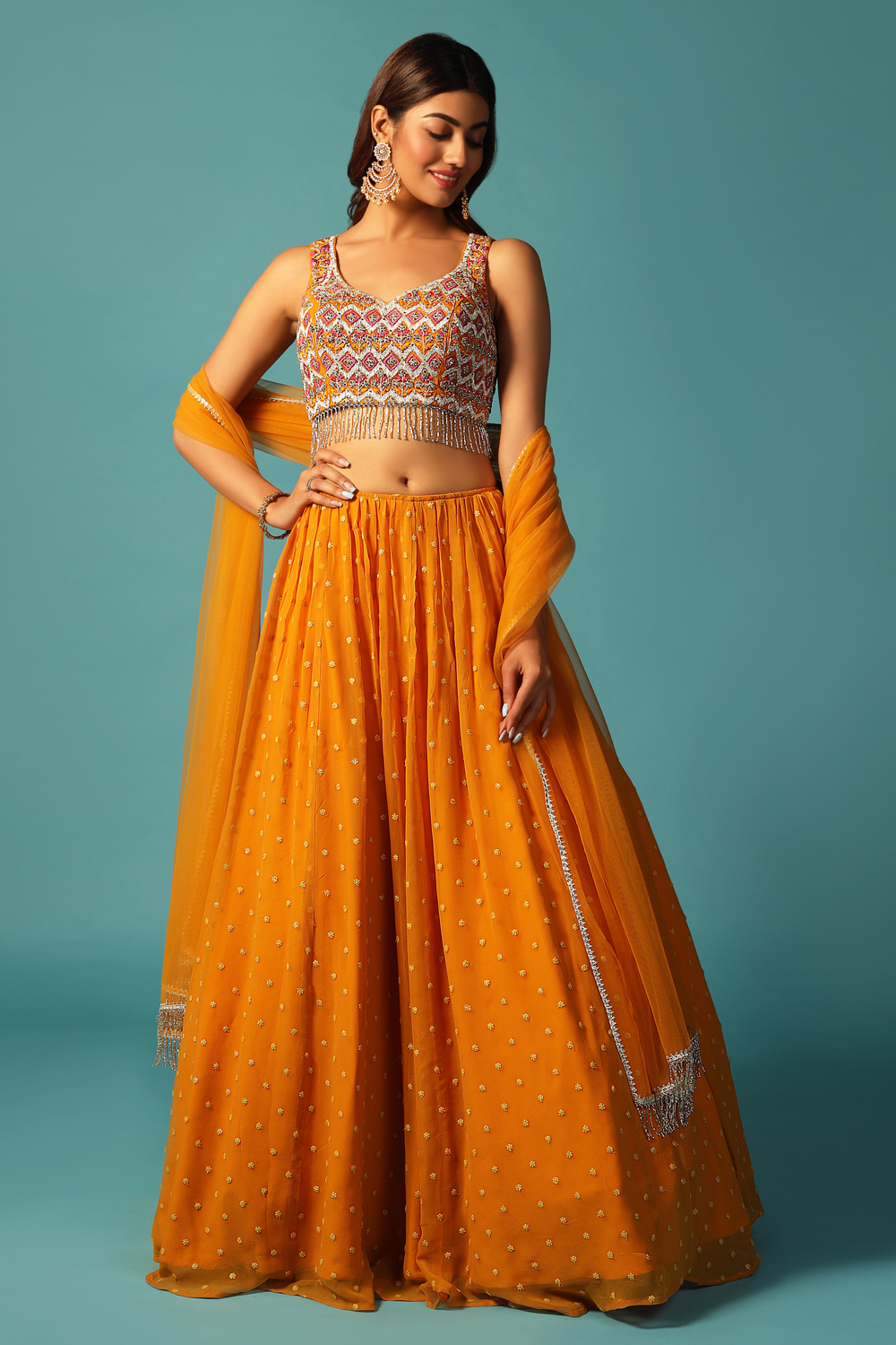 Orange lehenga | Bhavish