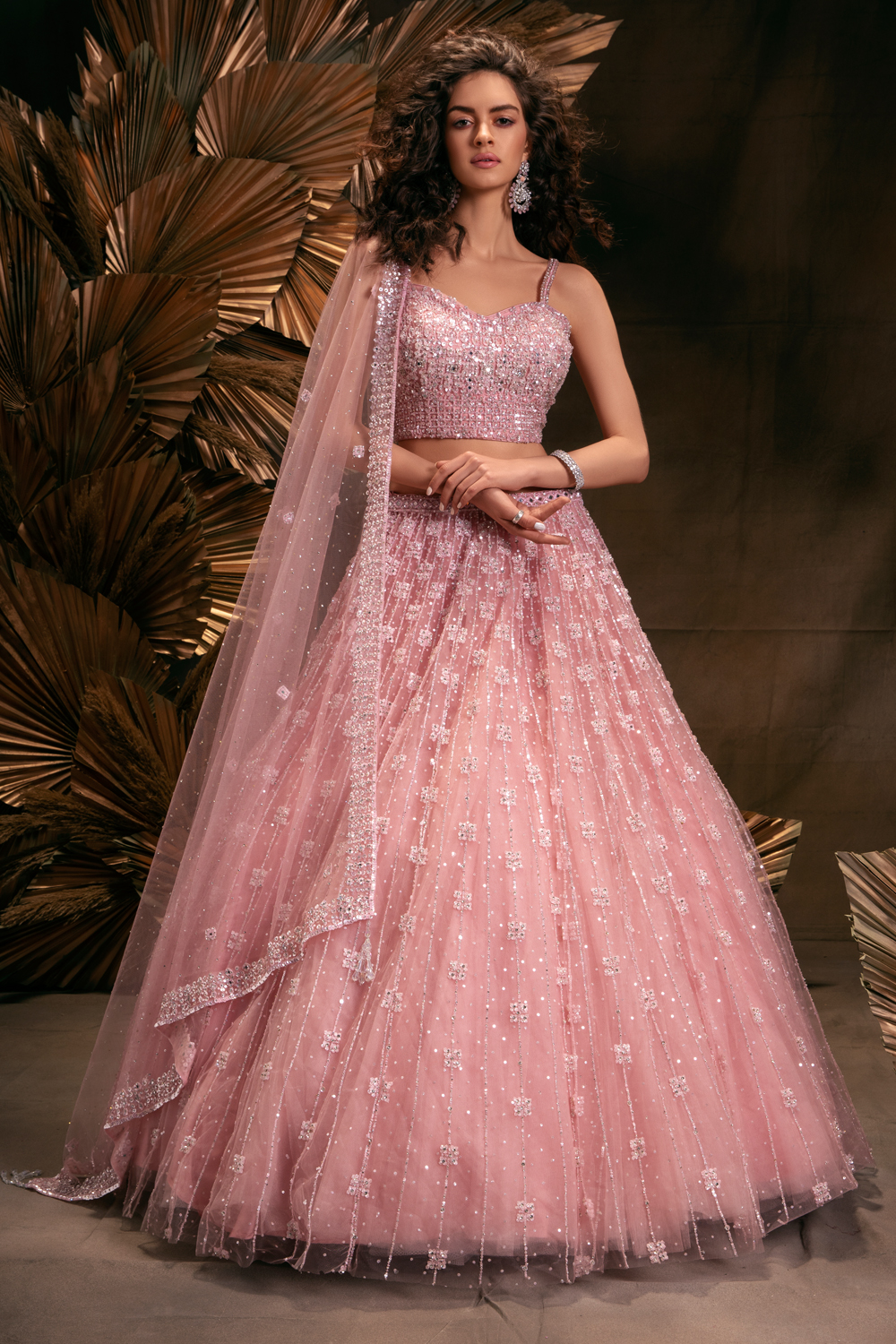 Buy Wedding Wear Dark Pink Raw Silk Resham Work Lehenga Choli Online