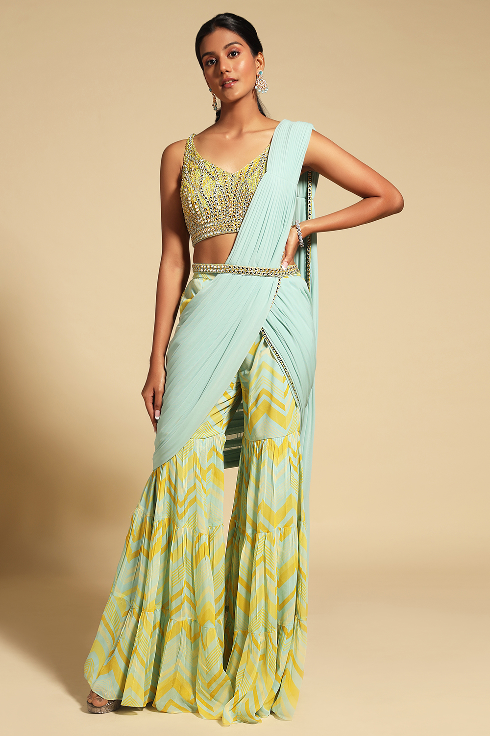 Go Bold with Fusion Wear Learn How to Wear Sarees with Pants and Palazzos  Plus Tips on Styling This Cool Combo and 12 Stunning Options 2021