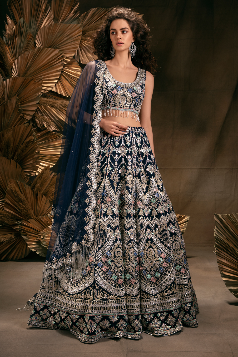 Multicolor Firozi Blue Thread & Sequins Embroidered Lehenga Choli With  Dupatta at Rs 3000 in Surat