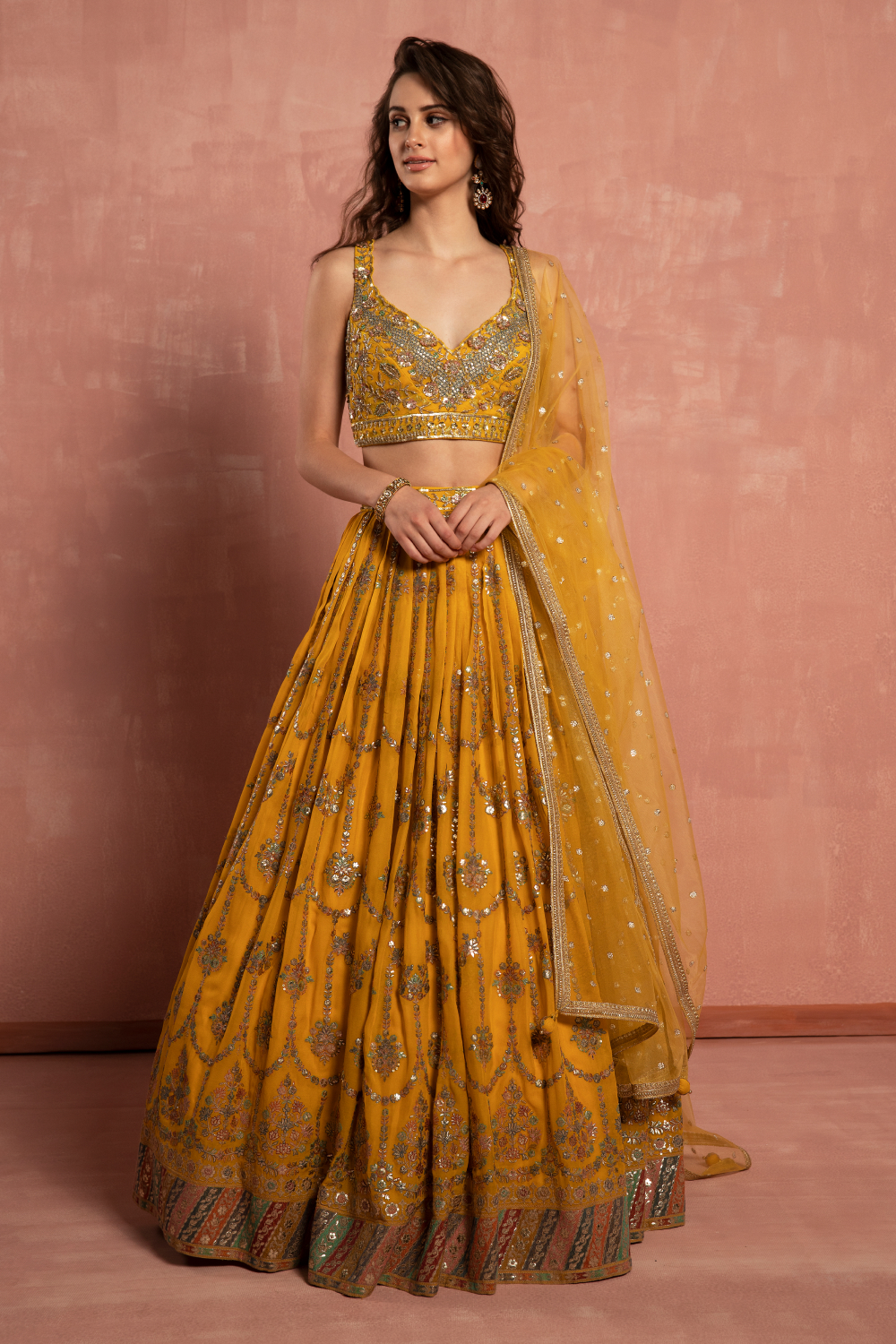 Yellow Lehenga Choli With Intricate Embroidery and Sequins Work, Indian  Wedding Mehendi Haldi Sangeet Party Wear Lehenga Blouse - Etsy