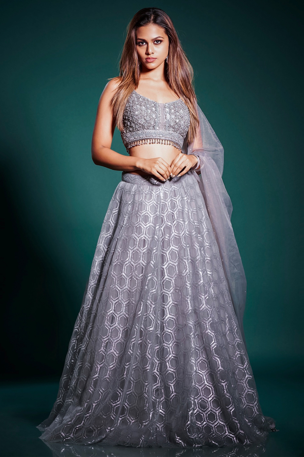Buy Grey Color Real Georgette Party Wear Gown | Appelle Fashion