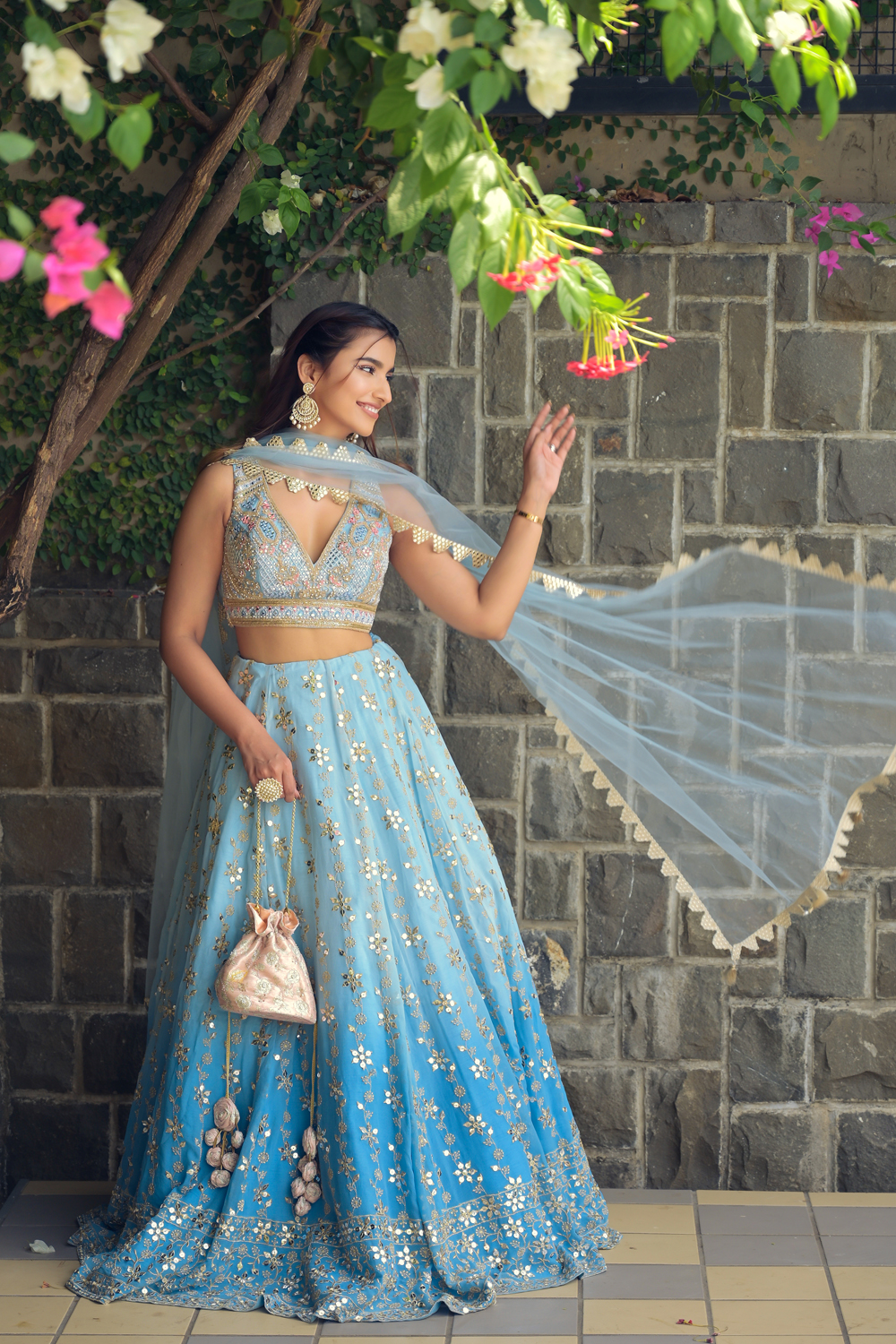 Party Wear Embroidery Light Blue Desinger Net Lehenga, Dry Clean at Rs 4999  in Surat