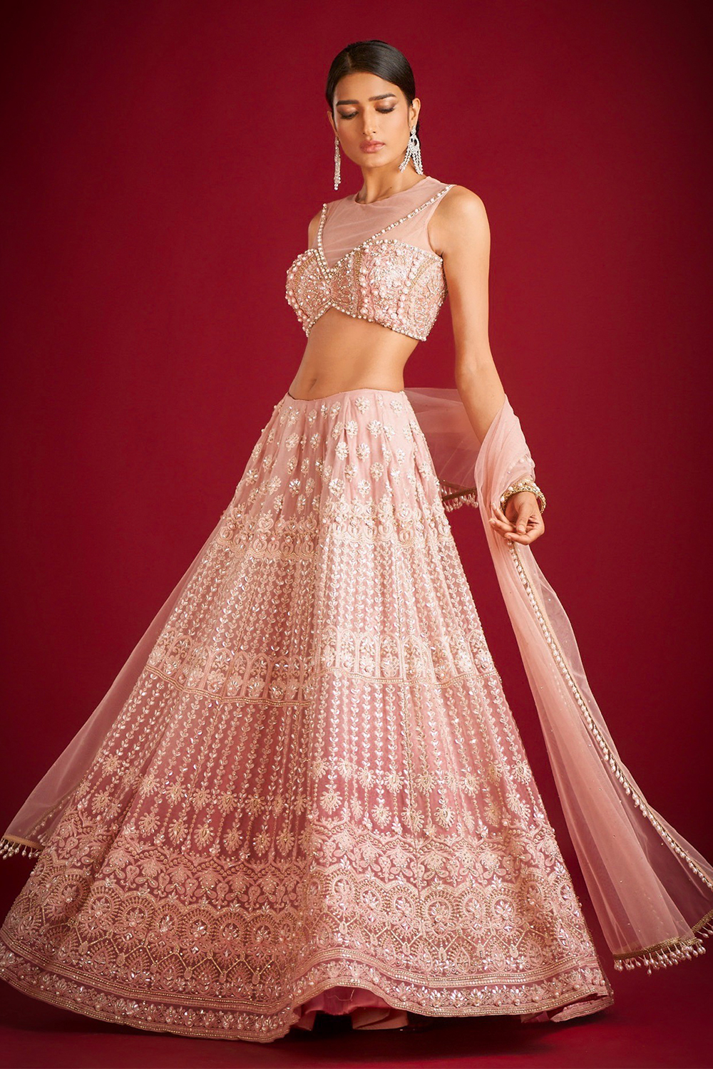 Ivory Cream Lehenga Choli Chunri Wedding Wear Lengha Indian Dress Sequins  Work | eBay