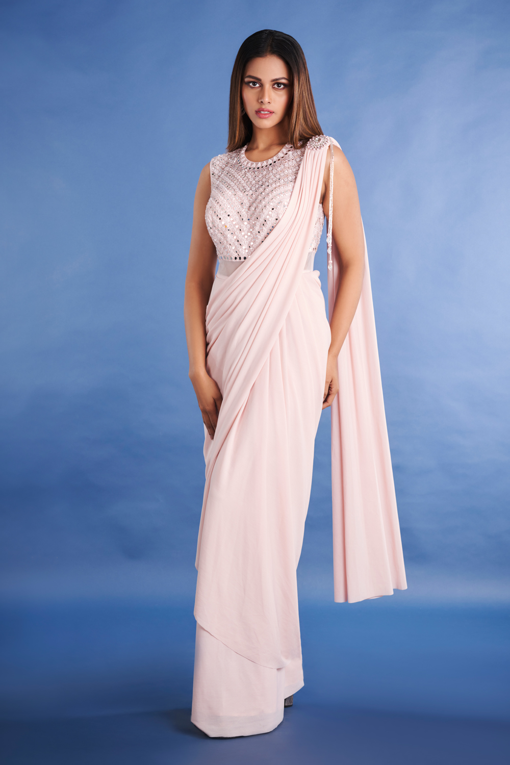 Evelyn - Draped Saree Gown – Fatiz
